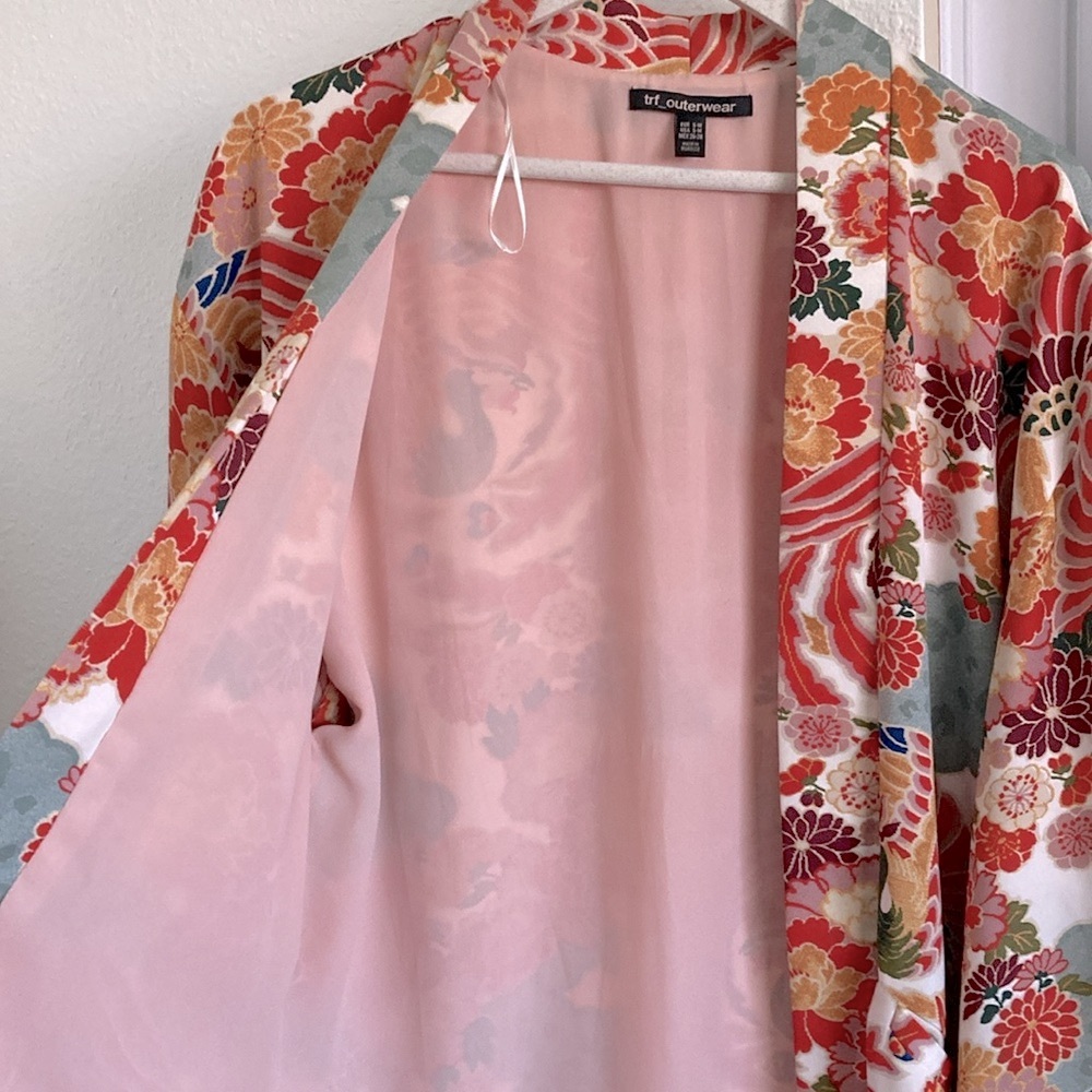 ZARA TRF Floral Kimono Open Front Duster - Picture 5 of 11